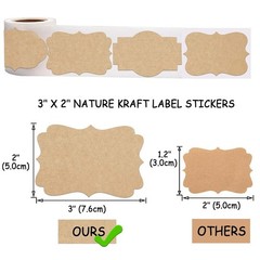 200PCS Kraft Label Stickers, 2″ x 3″ Writable Gift Labels – Self-Adhesive