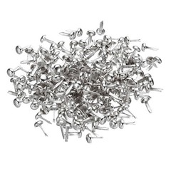 200 PCS Silver Mini Brads for Paper Crafts 4.5 x 8 mm Round Paper Fasteners