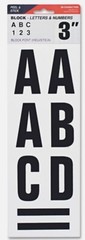 Letters Numbers & Symbols Adhesive 3″ Black 64 Characters 098132 (3PK)