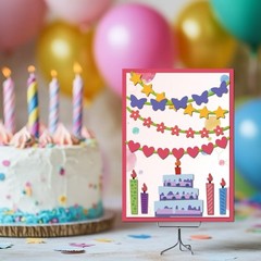 Colorful Party Banner Die Cuts – Metal Cutting Dies for Scrapbooking & Card Maki