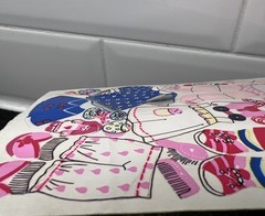 RARE 1984 Sandylion Maxi Activity Sheet Stickers DRESS A RAG DOLL Pink And Blue