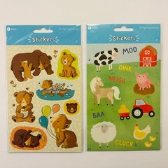 VINTAGE RETRO STICKERS Bears Balloons Farm Animals Barn Pig NEW FACTORY SEALED