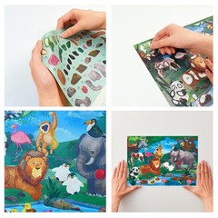Sticker Art Kit Busy Zoo Animal Illustration Handwork Design Japanese Manual