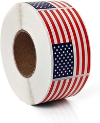 Patriotic flag stickers roll decorative party craft labels