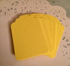 25 Pack Hand Punched Yellow Gift Tags, Scrap Book, Craft Supplies, etc