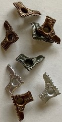 TINY WORK BOOT Eyelets (8pcs)Scrapbooking•Silver Grey•Black •Card Making•