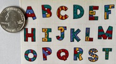 FESTIVE ALPHABET Stickers(58pc)4″x 6″Upper-Case•Letters•Words •Numbers•Monograms