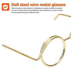 NUOBESTY 10pcs Mini Doll Glasses Metal Wire Rim Frameless Lens Doll Dress up …