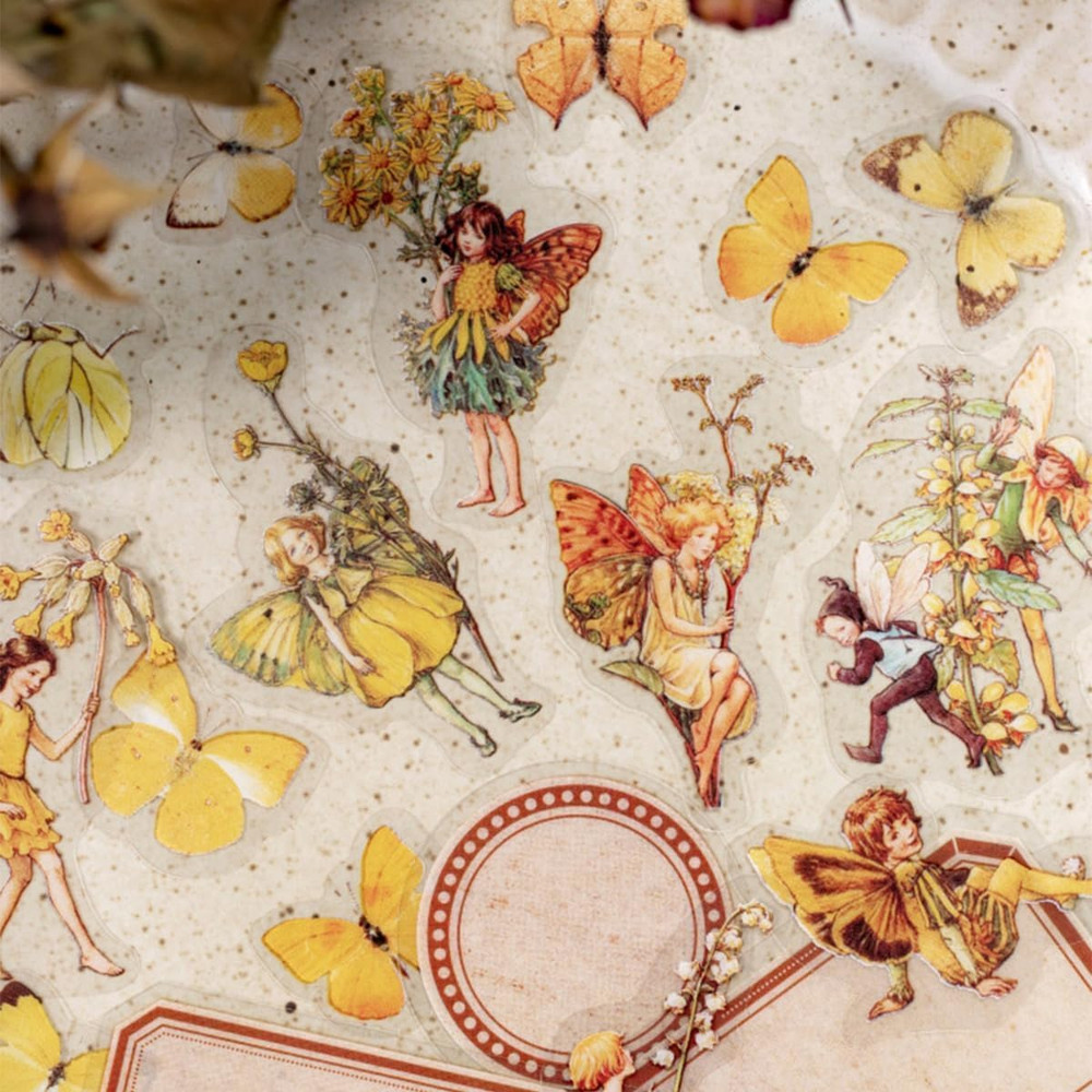 Vintage Flower Fairy Stickers 300Pcs Lot, 6 Packs Butterfly Fantasy Transpar…