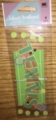 Jolees Tennis Title Court Racquet Ball Repeats Play Sports 3D Scrapbook Stickers