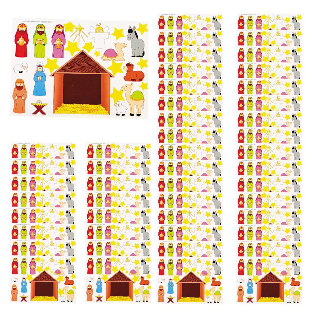 Oriental Trading Religious Make-A-Nativity-Scene Sticker Sheets, 6 1/2″ x 4