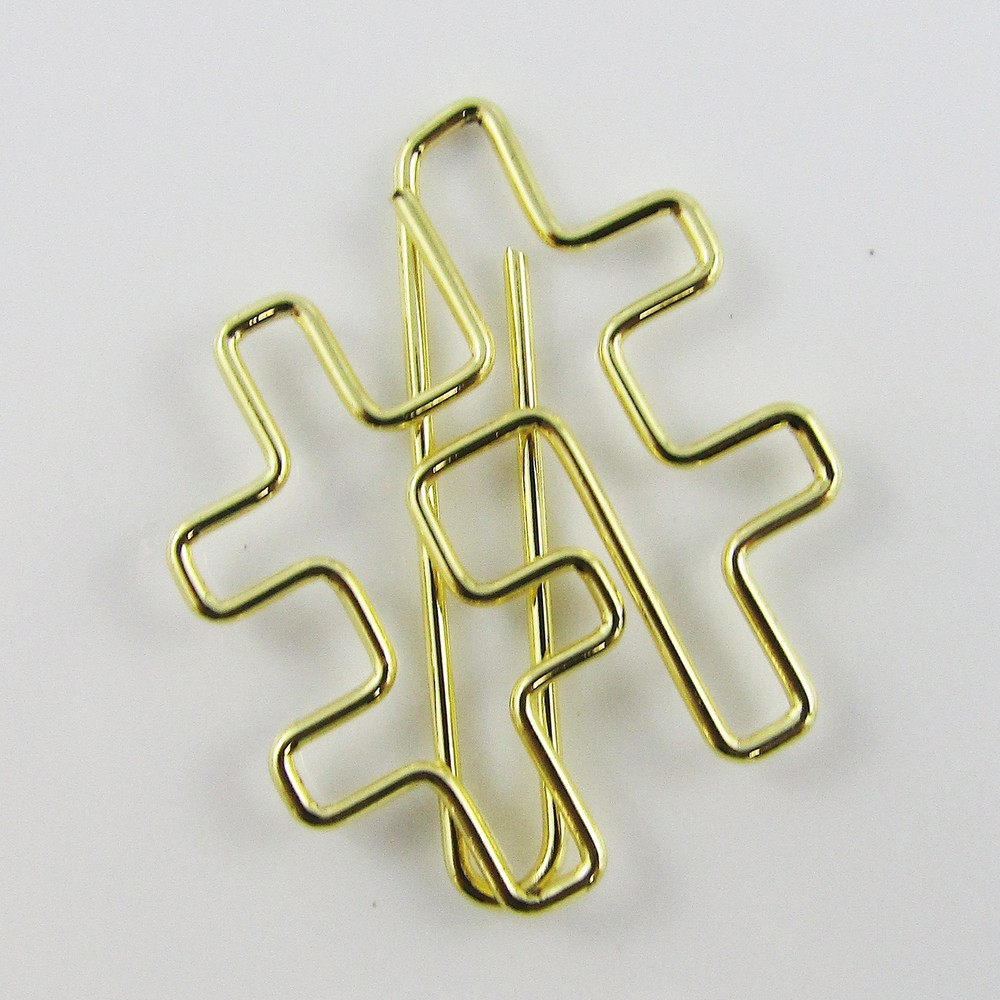 6pcs Gold Puzzle Piece Paper Clip Photo Clip 29x25mm Journal Scrapbook