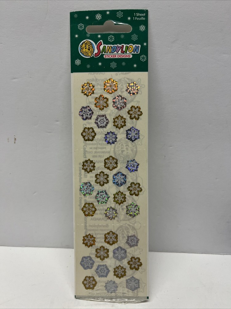 Sandylion Christmas Snowflakes Sticker Prismatic Winter 1 Sheet NIP VTG New