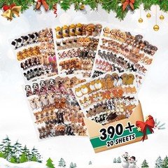 20 Sheets Transparent Dog Stickers for Scrapbooking, 396 PCS Pet