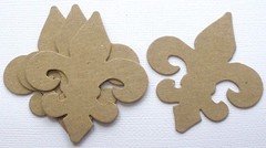 {4} *MINI FLEUR DE LIS* Flourish Accent Chipboard Die Cuts – 2 1/4″ x 2 1/2