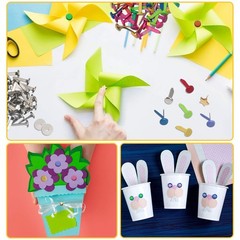 200 Pieces Paper Fasteners Brads, Multi Color Mini Brads Round Fasteners with…