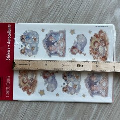 Vintage Nativity Angels Sticker Pack of 4 Sheets Heartline Hallmark Sealed