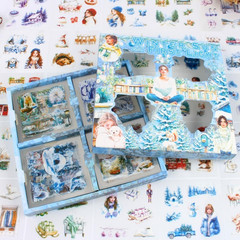 430Pcs Scrapbook Winter Landscape Stickers Set for Scrapbooking Supplies, Aesthe