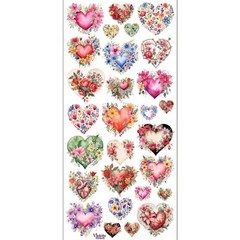 Violette Stickers – Flower Hearts – 1 Floral Heart Sticker Sheet – Scrapbooking