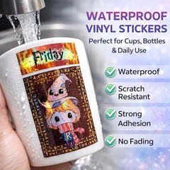 50 Sheets Holographic Printable Sticker Paper 8.5 x 11 inch Waterproof Stickers