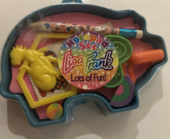 New Old Stock VTG Lisa Frank Note Pad Set Lots of Fun Blue Pig Cutout # 7004