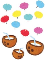 Umbrellas & Coconut Drinks, scrapbook 3D embellishment Jolee’s by You 00461