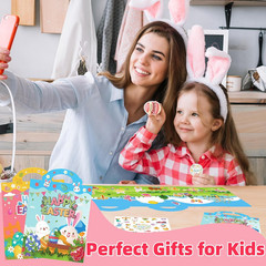 2 Sets Easter Reusable Sticker Books for Toddlers and Kids