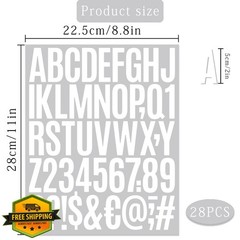 SXDMHYB White Letter Number Stickers 2 Inch