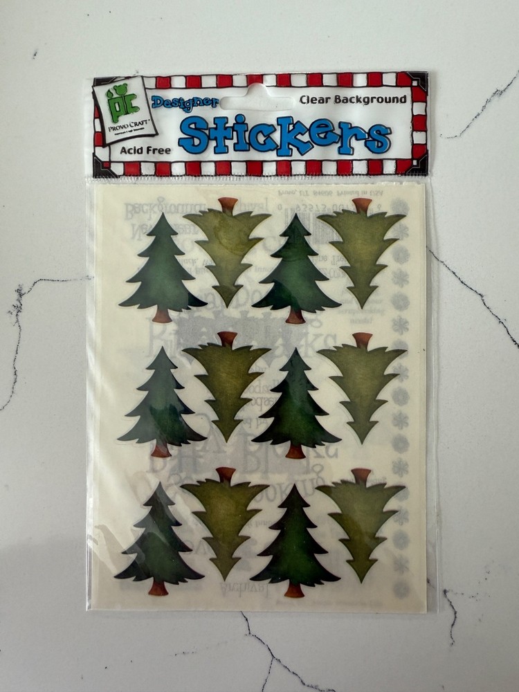 Provo Craft Clear Background Designer Stickers Pine Trees Scrapbooking Crafts