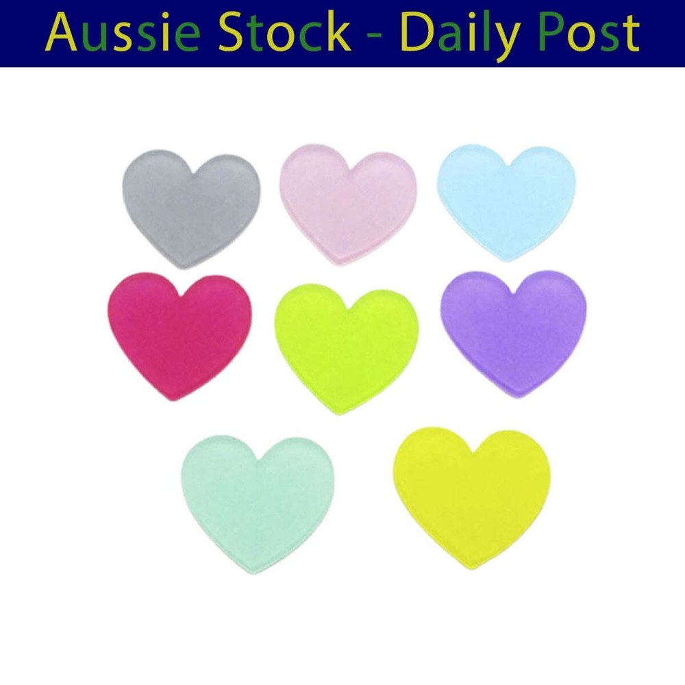 20pcs 20mm Acrylic Heart Colourful Flatback DIY Scrapbooking Decorative Craft Ma