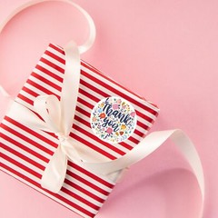 500 Multicolor ‘Thank You’ Stickers Flower Design Ideal for Small Businesses