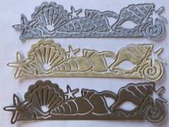 SEASHELL BORDER Die-Cuts (3pc)Approx.5.5″x 1.5″ Ocean•Sea•Sand•Tropical•Vacation
