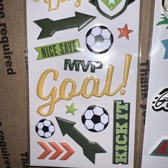 Paper House/Park Lane SOCCER Dimensional Scrapbooking/Card Making Stickers 2 Pk