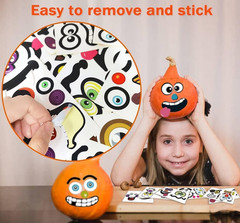 36 Pack Halloween Pumpkin Decorating Stickers Mini Make 36 Small Pumpkin Face St