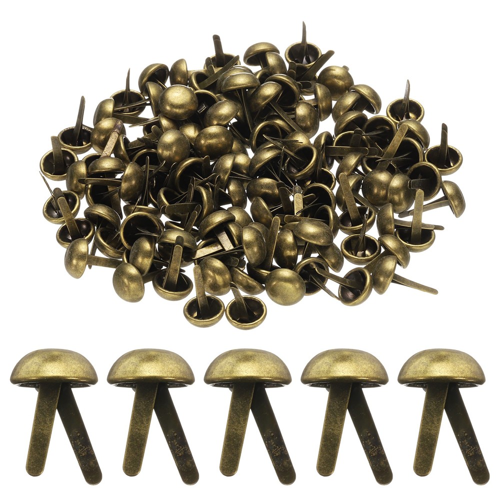 100pcs Brads Paper Fastener 10mmx17mm Metal Split Pin for Paper Craft Bronze