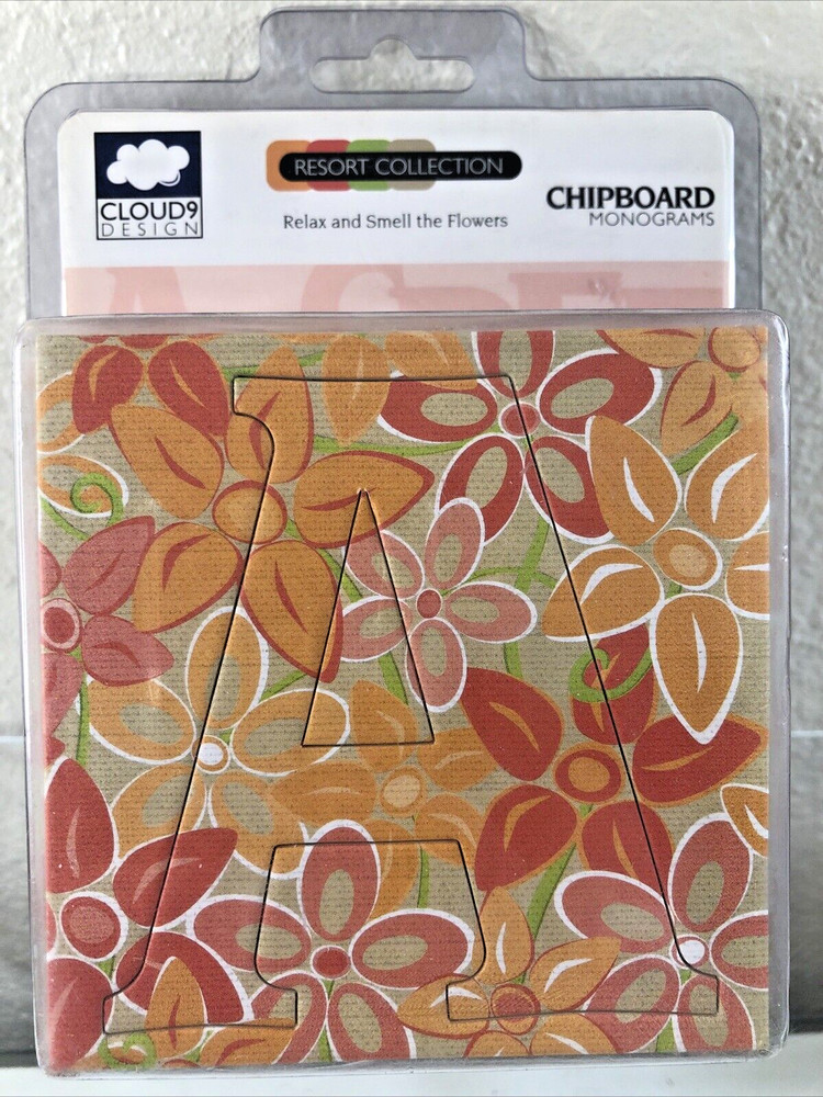 Fiskars Alphabet Chipboard Monogram RELAX FLORAL Pattern 3.5″ Cloud 9 Design