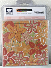 Fiskars Alphabet Chipboard Monogram RELAX FLORAL Pattern 3.5″ Cloud 9 Design