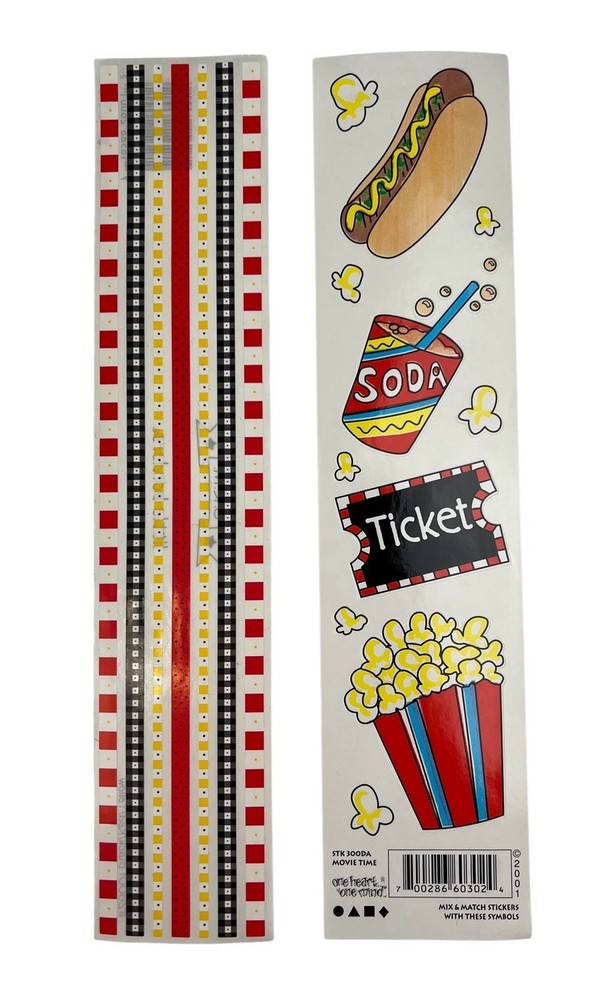 Vintage Movie Time & Coordinating Border Stickers One Heart One Mind & SRM Press