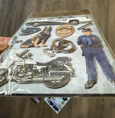 6 Scrapbook Stickers Sheet Packs Lot Policeman Officer Theme Patrol Police 3D