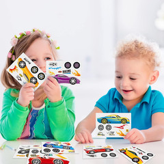 48 Sheets Car Stickers for Kids, Racecar DIY Stickers for Birthday Party