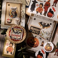 Halloween 2 Small Rub On Transfers Stickers Crafts for Paper Wood Fabric DIY