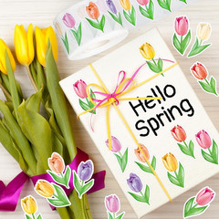 1000 Pcs Spring Floral Stickers Roll Colorful Tulip Flower Adhesive Decals