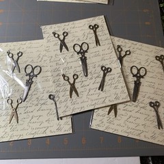 Michaels- Metal Icons Scrapbook Scissors Sewing Crafting Journal Embellishments