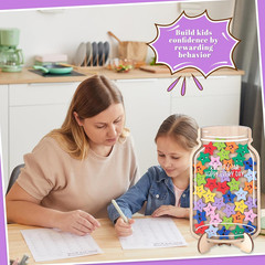 45Pcs Magnetic Reward Jar for Kids, Large 9.8″ Star Jars Reward System, Magnetic