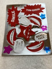 Vintage 80’s Hallmark Razzle Dazzle FOIL Sticker Sheet Braces Tin Grin HTF RARE