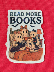 4 Holographic Stickers Reading Books Book Lover Bibliophile Cat Ghosts Dragon
