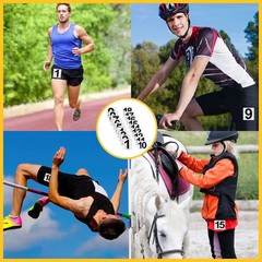 Jexine 450 Pcs 1-18 Athletes Hip Numbers 25 Set Each in Sequence 1 thru 18 Tr…