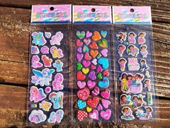 Cute and cool puffy sticker sheets you choose.manga,cartoon,disney,hello kitty