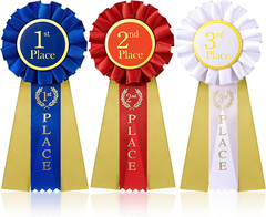 3 Pcs Award Ribbons 1St 2Nd 3Rd Place Rosette Ribbon Winner Prize Ribbons First