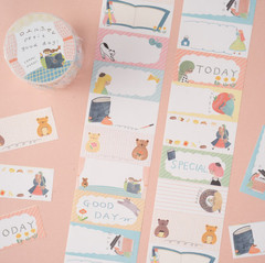 Japanese Roll Stickers, cotori cotori x Tegamisha Washi Tape, Planner Labels